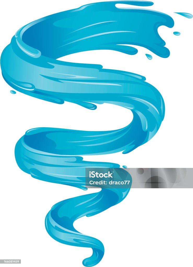 Water Spiral Form Dynamic swirling water splash. Simple gradients used EPS8, with high resolution jpg. More Summer Series Lightbox Moving Down stock vector