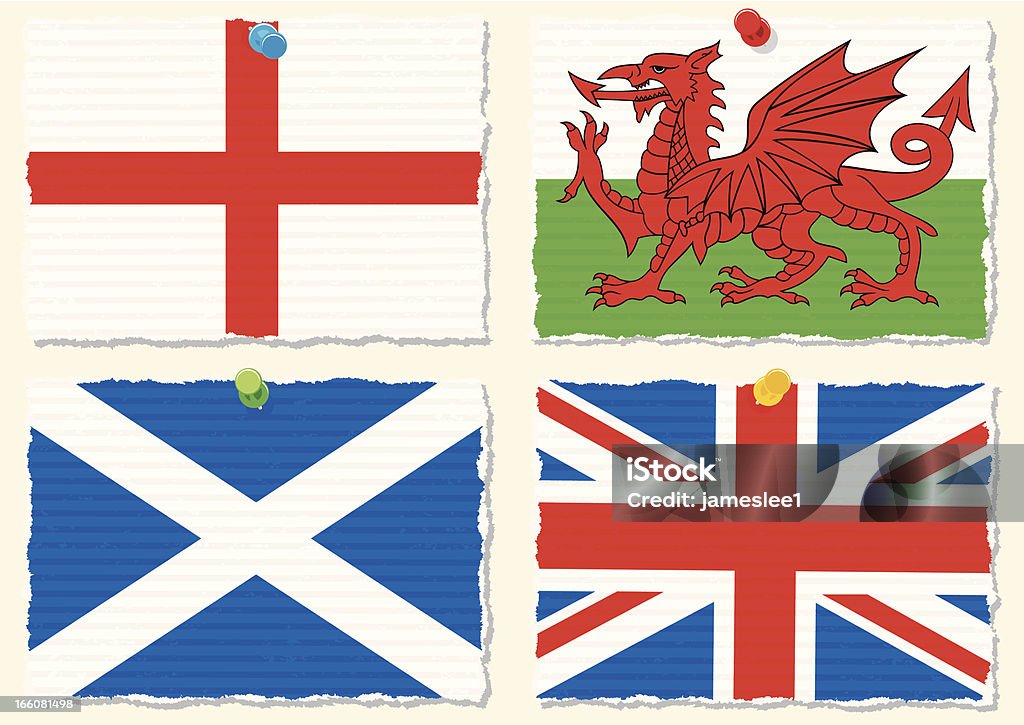 Бумага флаги - Векторная графика Уэльский флаг роялти-фри