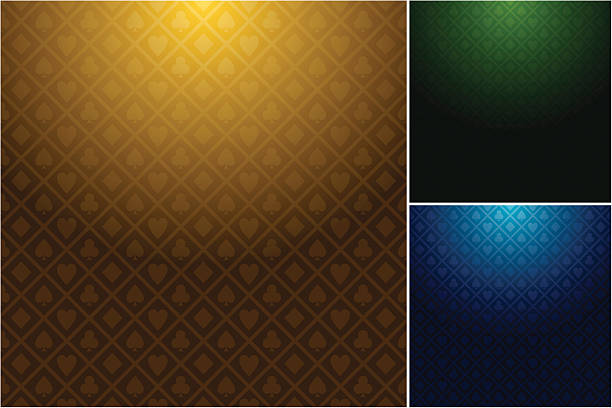 multiple casino backgrounds in three different colors - karo ası stock illustrations