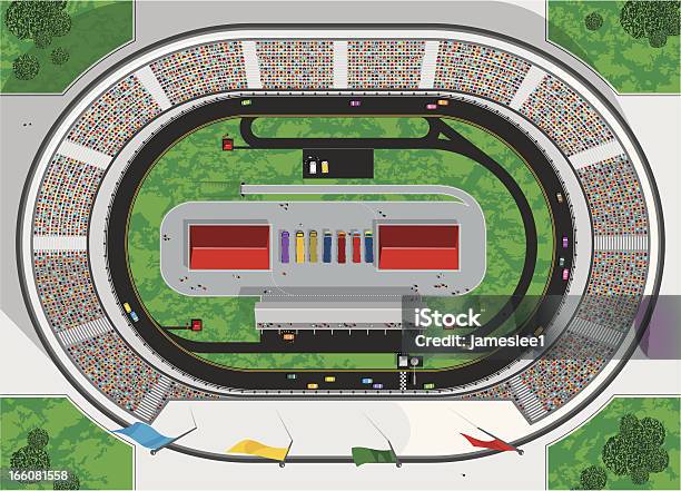 Stock Car Race Track Stock Illustration - Download Image Now - Stock Car, Racecar, Ellipse