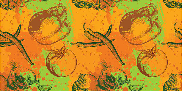 ilustrações, clipart, desenhos animados e ícones de design de grunge de legumes - heirloom tomato illustrations