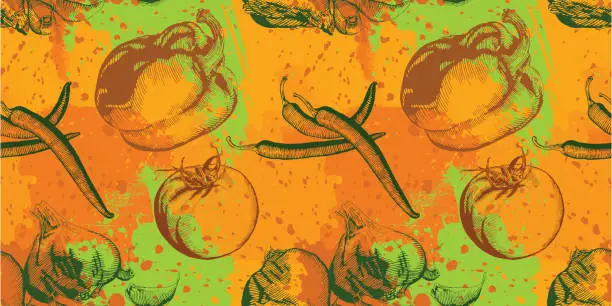 Vector illustration of Vegetable Grunge Design