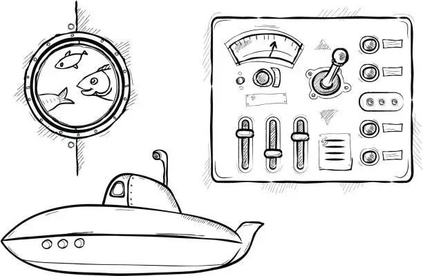 Vector illustration of Submarine