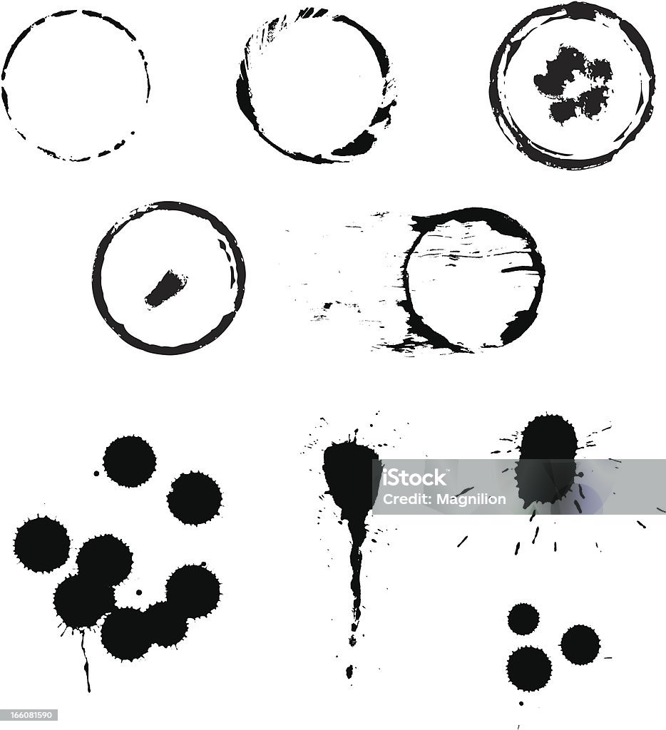 Tasse et les taches et blots mug - clipart vectoriel de Renverser libre de droits