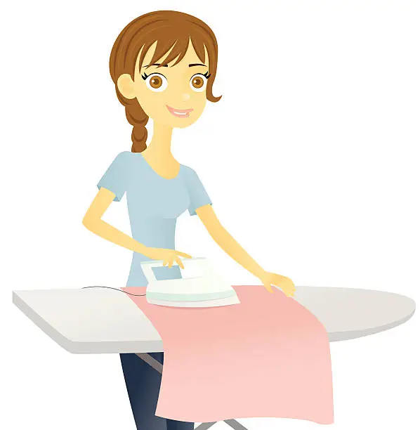 Vector illustration of Woman Ironing
