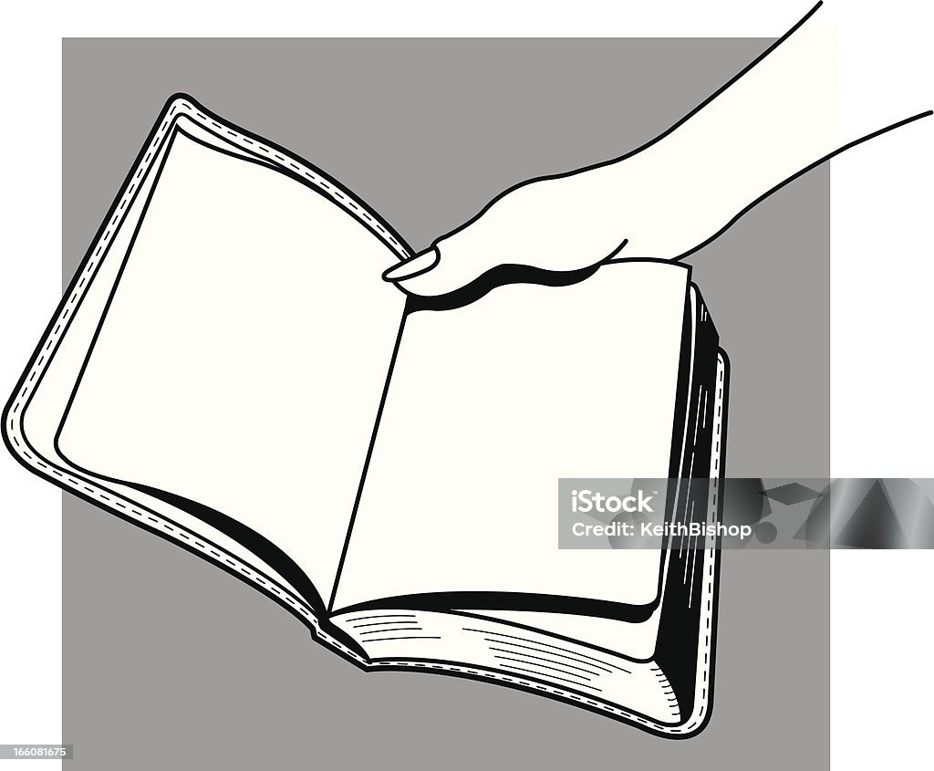 Otwórz książkę z kobieta ręką - Grafika wektorowa royalty-free (Bez ludzi)