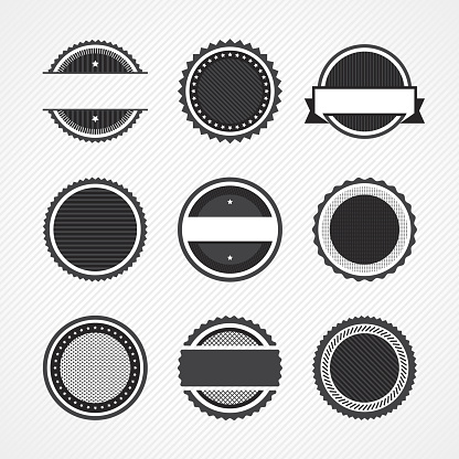 Vector illustration of 2-color badge icons. Very easy to change to your own color.