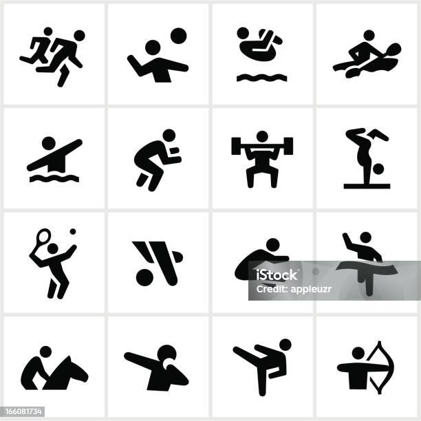 Black Summer Games Icons Stock Illustration - Download Image Now - Icon Symbol, Gymnastics, Symbol