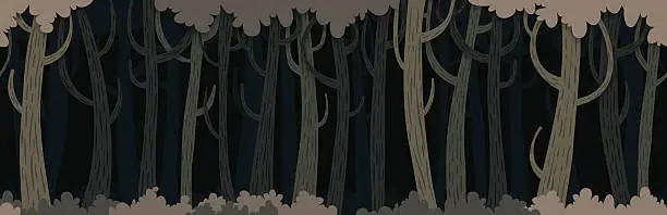 Vector illustration of Seamless Dark Forest Background