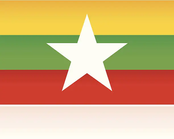 Vector illustration of Southern Asian Flag: Myanmar