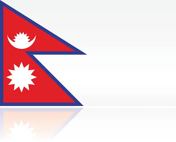 Vector illustration of Southern Asian Flag: Nepal