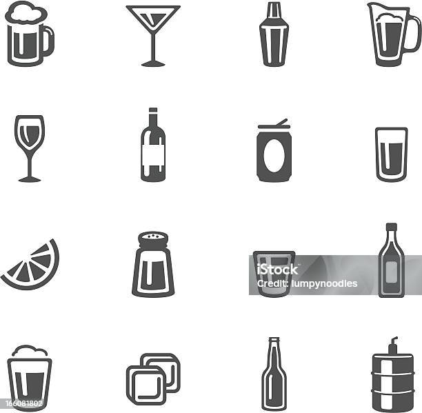 Alcohol Icons Stock Illustration - Download Image Now - Icon Symbol, Cocktail Shaker, Ice Cube