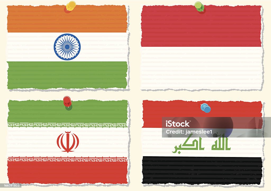 紙の旗 - イラン国旗のロイヤリティフリーベクトルアート