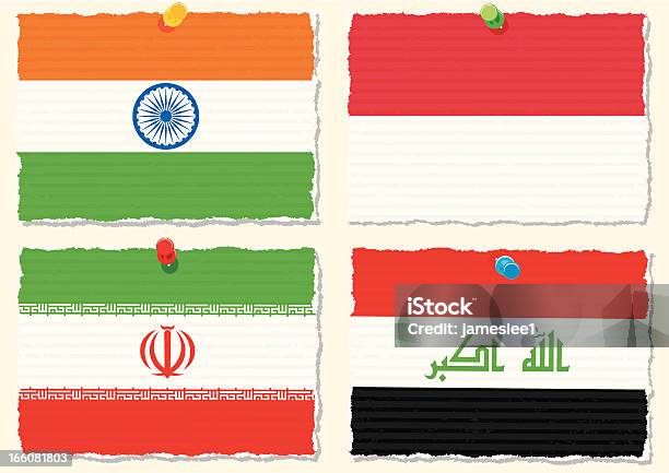 Papier Flagi - Stockowe grafiki wektorowe i więcej obrazów Flaga Iranu - Flaga Iranu, Azja, Azjaci