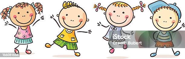 Boys And Girls Stock Illustration - Download Image Now - Stick Figure, Child, Girls