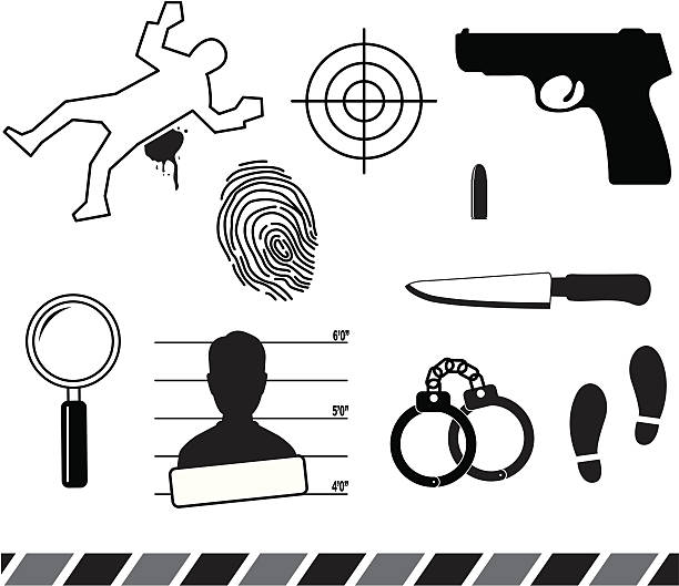 ilustrações de stock, clip art, desenhos animados e ícones de símbolos de forense - killing