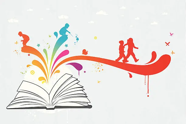 Vector illustration of Colourful children book