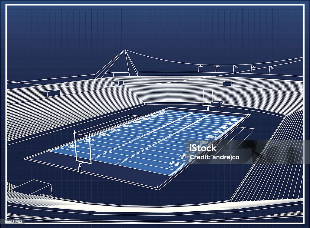 Stade de Football - clipart vectoriel de Terrain de football américain libre de droits