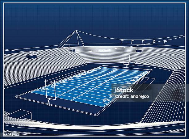 Stade De Football Vecteurs libres de droits et plus d'images vectorielles de Terrain de football américain - Terrain de football américain, Stade, Plan d'architecte