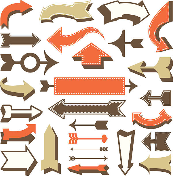 stockillustraties, clipart, cartoons en iconen met retro arrow designs - wegwijzer bord