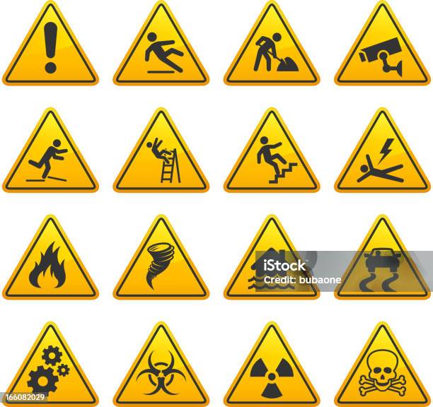 위험 및 주의 Street 징후 수집 아이콘에 대한 스톡 벡터 아트 및 기타 이미지 - 아이콘, 안전, 위험