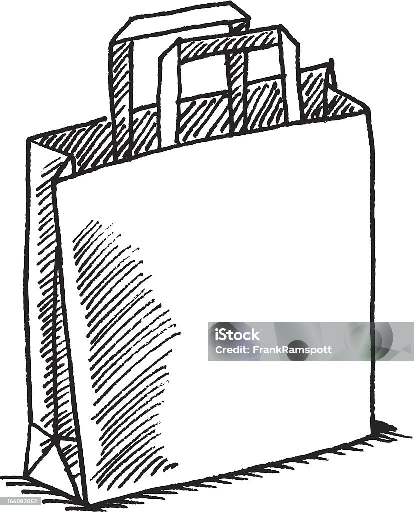 Desenho em bolsa de compras - Vetor de Saco de Papel royalty-free