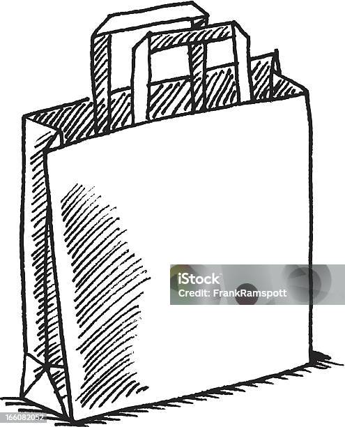 Shopping Bag Sketch Stock Illustration - Download Image Now - Paper Bag, Bag, Shopping Bag