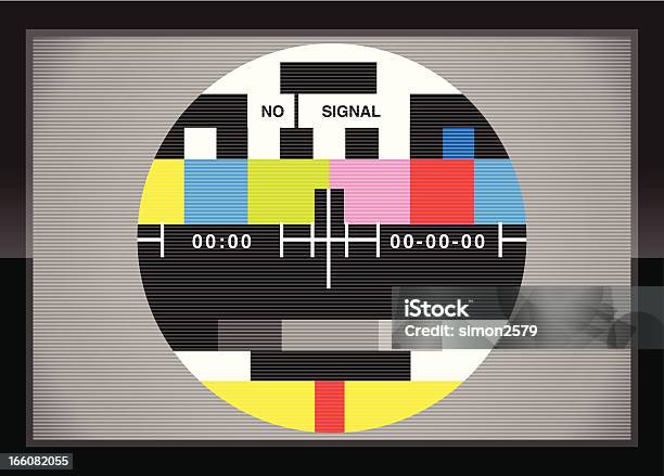 텔리비전 테스트 화면 경우 텔레비전 산업에 대한 스톡 벡터 아트 및 기타 이미지 - 텔레비전 산업, 과학 실험, 텔레비전