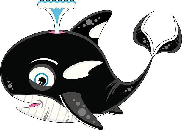 Vector illustration of Cute Killer Whale