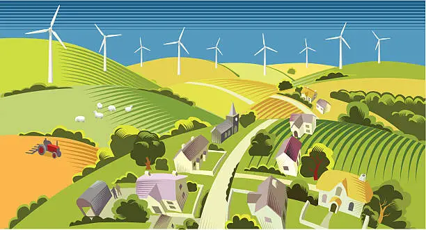 Vector illustration of Wind power