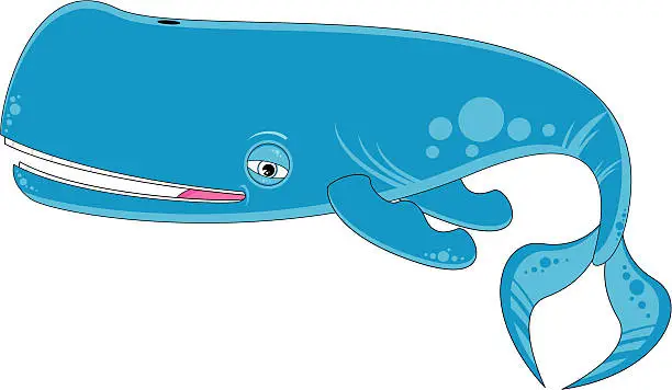 Vector illustration of Cartoon Sperm Whale