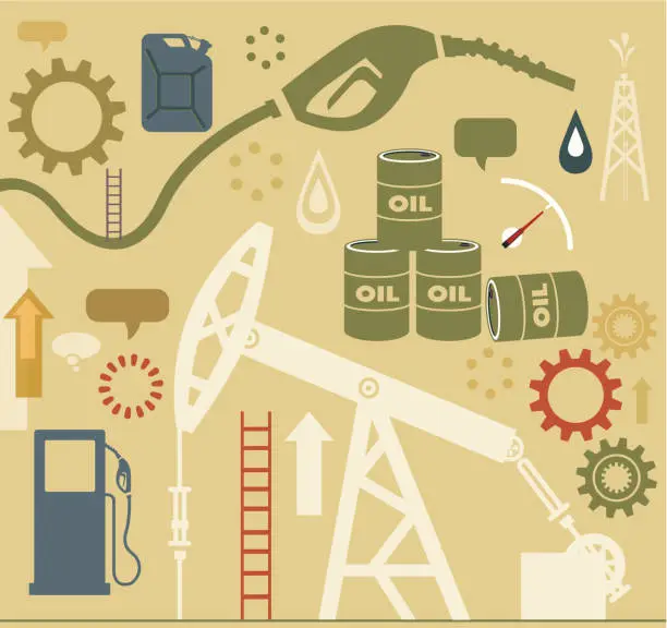 Vector illustration of Oil Production