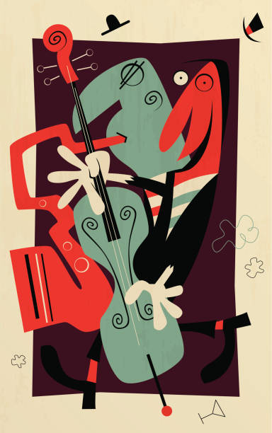 크레이지 jazz band - dixieland stock illustrations