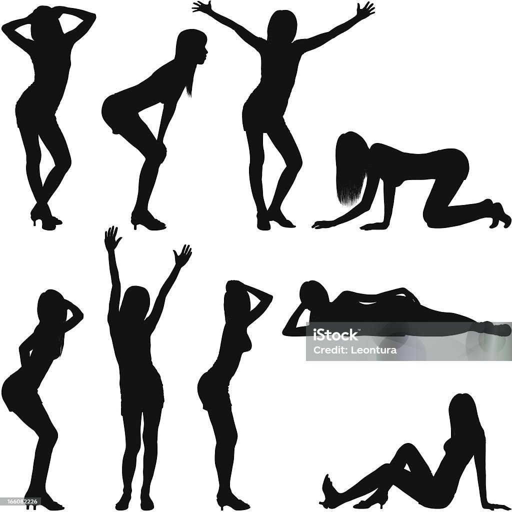 Woman Silhouettes Silhouettes of a woman. In Silhouette stock vector