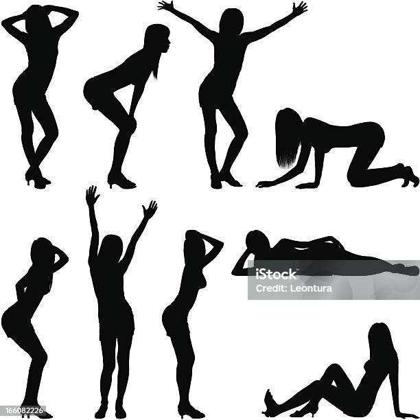 Woman Silhouettes Stock Illustration - Download Image Now - In Silhouette, Lying Down, Women