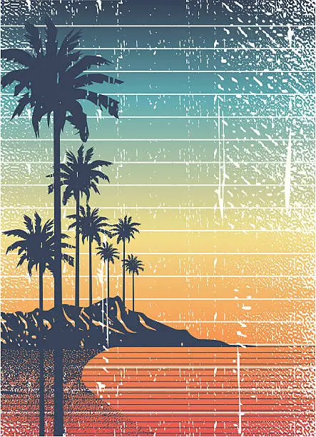 Vector illustration of retro island