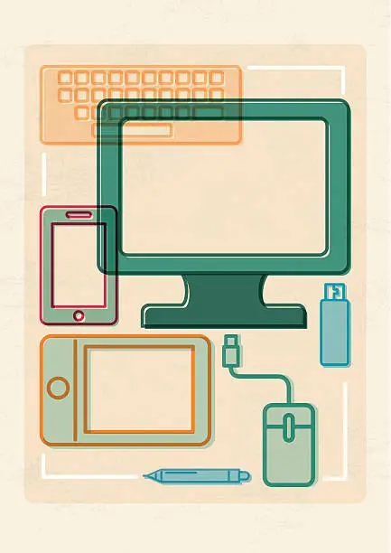 Vector illustration of Retro gadgets