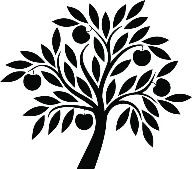 Vector illustration of Apple tree