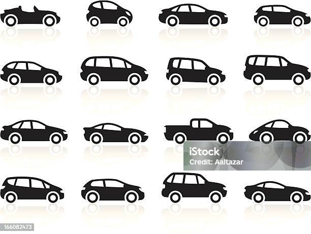 Black Symbols Cartoon Cars Stock Illustration - Download Image Now - Car, In Silhouette, Icon