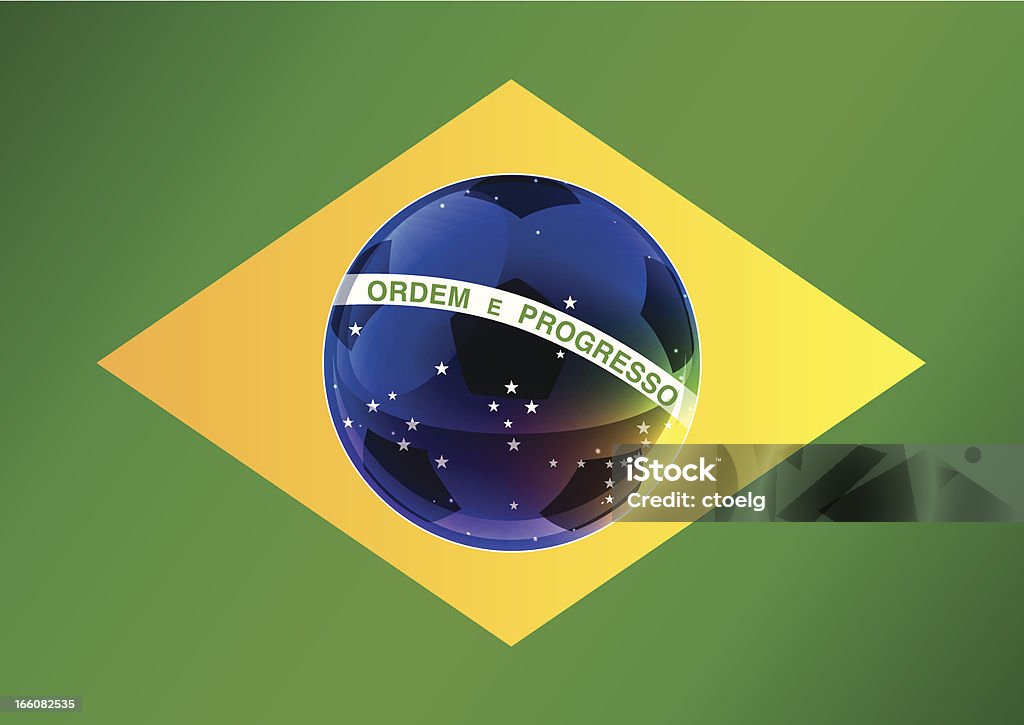 WM futebol de bandeira do Brasil - Vetor de 2014 royalty-free