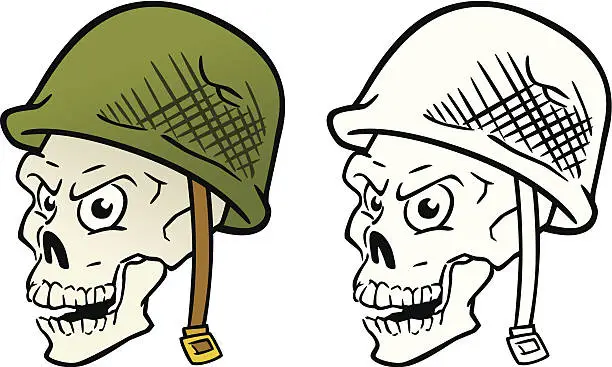 Vector illustration of Skull With Helmet