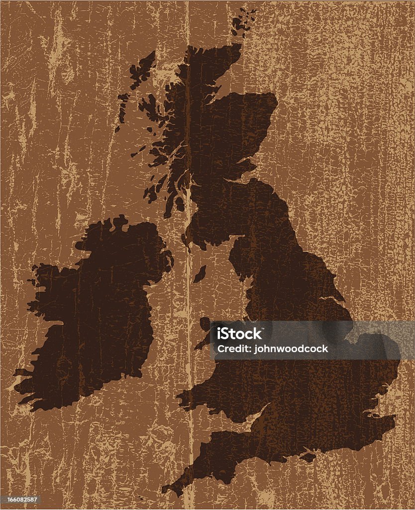 Łuszczenie się farby Brytanii Mapa - Grafika wektorowa royalty-free (Anglia)