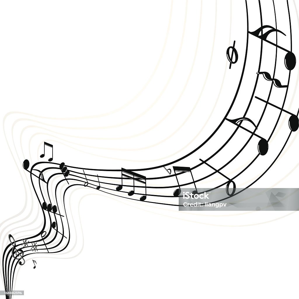 Notas musicales - arte vectorial de Hoja de Partitura libre de derechos