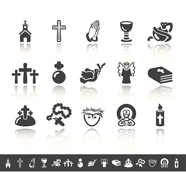 ilustraciones, imágenes clip art, dibujos animados e iconos de stock de cristianismo iconos/simple, gris - candle human hand candlelight symbols of peace