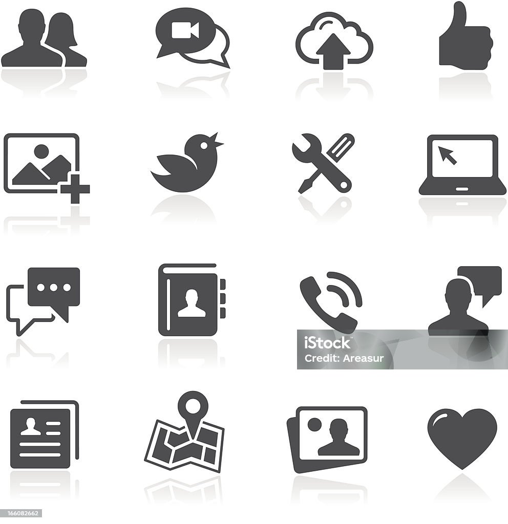 Iconos de redes sociales - arte vectorial de Ícono libre de derechos