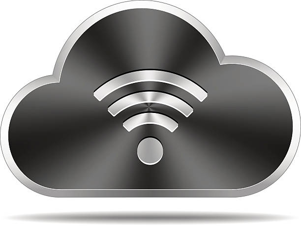 Cloud icon (wireless) vector art illustration