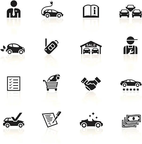 Vector illustration of Black Symbols - Car Dealership