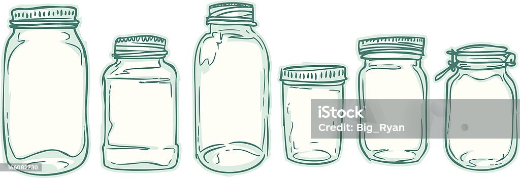 sketched jars jars illustrated in a hand drawn sketchy style Jar stock vector
