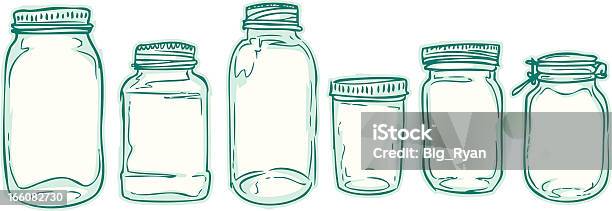 Sketched Jars Stock Illustration - Download Image Now - Jar, No People, Pickled