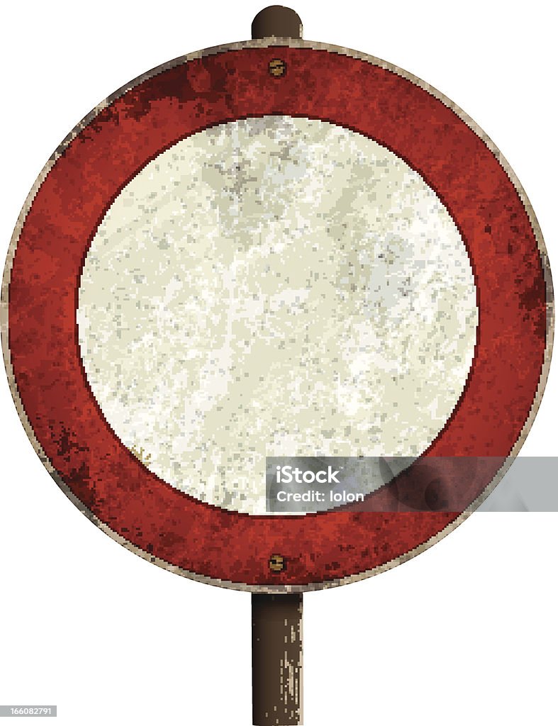 Ретро круглой Дорожный знак - Векторная графика Ржавый - Старый роялти-фри